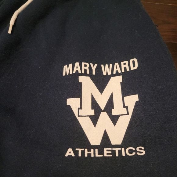 Vintage 90s Mary Ward Catholic High School Navy Blue Sweatpants - Picture 5 of 6
